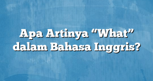 Apa Artinya “What” dalam Bahasa Inggris?