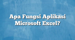 Apa Fungsi Aplikasi Microsoft Excel?