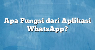 Apa Fungsi dari Aplikasi WhatsApp?