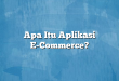 Apa Itu Aplikasi E-Commerce?