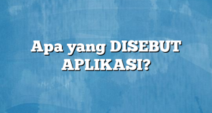 Apa yang DISEBUT APLIKASI?