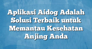 Aplikasi Aidog Adalah Solusi Terbaik untuk Memantau Kesehatan Anjing Anda