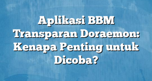 Aplikasi BBM Transparan Doraemon: Kenapa Penting untuk Dicoba?