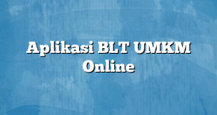 Aplikasi BLT UMKM Online