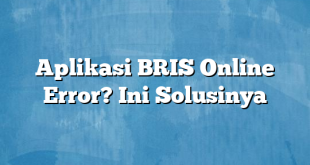 Aplikasi BRIS Online Error? Ini Solusinya