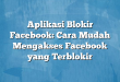 Aplikasi Blokir Facebook: Cara Mudah Mengakses Facebook yang Terblokir