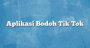 Aplikasi Bodoh Tik Tok