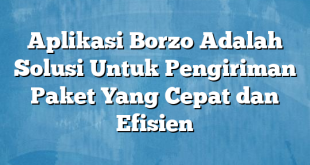 Aplikasi Borzo Adalah Solusi Untuk Pengiriman Paket Yang Cepat dan Efisien