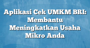 Aplikasi Cek UMKM BRI: Membantu Meningkatkan Usaha Mikro Anda