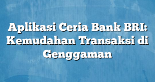 Aplikasi Ceria Bank BRI: Kemudahan Transaksi di Genggaman