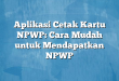 Aplikasi Cetak Kartu NPWP: Cara Mudah untuk Mendapatkan NPWP