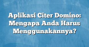 Aplikasi Citer Domino: Mengapa Anda Harus Menggunakannya?