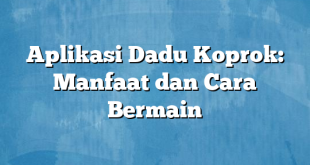 Aplikasi Dadu Koprok: Manfaat dan Cara Bermain