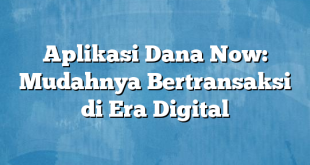 Aplikasi Dana Now: Mudahnya Bertransaksi di Era Digital