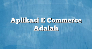 Aplikasi E Commerce Adalah