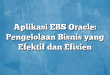 Aplikasi EBS Oracle: Pengelolaan Bisnis yang Efektif dan Efisien
