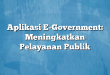 Aplikasi E-Government: Meningkatkan Pelayanan Publik