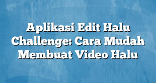 Aplikasi Edit Halu Challenge: Cara Mudah Membuat Video Halu