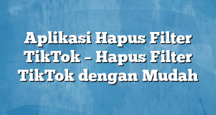 Aplikasi Hapus Filter TikTok – Hapus Filter TikTok dengan Mudah