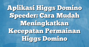 Aplikasi Higgs Domino Speeder: Cara Mudah Meningkatkan Kecepatan Permainan Higgs Domino