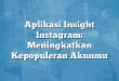 Aplikasi Insight Instagram: Meningkatkan Kepopuleran Akunmu