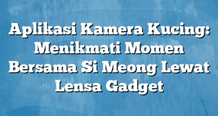 Aplikasi Kamera Kucing: Menikmati Momen Bersama Si Meong Lewat Lensa Gadget