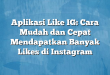 Aplikasi Like IG: Cara Mudah dan Cepat Mendapatkan Banyak Likes di Instagram