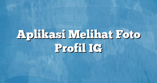 Aplikasi Melihat Foto Profil IG