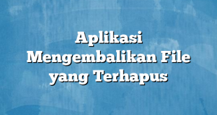 Aplikasi Mengembalikan File yang Terhapus