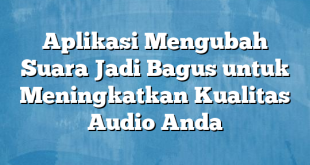 Aplikasi Mengubah Suara Jadi Bagus untuk Meningkatkan Kualitas Audio Anda