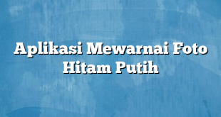 Aplikasi Mewarnai Foto Hitam Putih