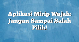 Aplikasi Mirip Wajah: Jangan Sampai Salah Pilih!