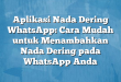 Aplikasi Nada Dering WhatsApp: Cara Mudah untuk Menambahkan Nada Dering pada WhatsApp Anda