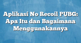 Aplikasi No Recoil PUBG: Apa Itu dan Bagaimana Menggunakannya