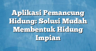 Aplikasi Pemancung Hidung: Solusi Mudah Membentuk Hidung Impian