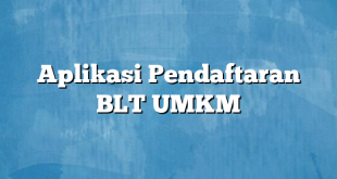 Aplikasi Pendaftaran BLT UMKM