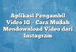 Aplikasi Pengambil Video IG – Cara Mudah Mendownload Video dari Instagram