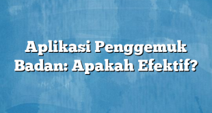 Aplikasi Penggemuk Badan: Apakah Efektif?