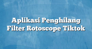 Aplikasi Penghilang Filter Rotoscope Tiktok