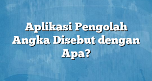 Aplikasi Pengolah Angka Disebut dengan Apa?