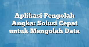 Aplikasi Pengolah Angka: Solusi Cepat untuk Mengolah Data