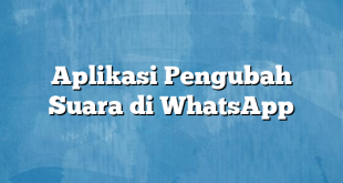 Aplikasi Pengubah Suara di WhatsApp