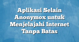 Aplikasi Selain Anonymox untuk Menjelajahi Internet Tanpa Batas