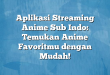 Aplikasi Streaming Anime Sub Indo: Temukan Anime Favoritmu dengan Mudah!