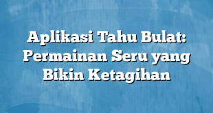 Aplikasi Tahu Bulat: Permainan Seru yang Bikin Ketagihan