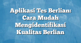 Aplikasi Tes Berlian: Cara Mudah Mengidentifikasi Kualitas Berlian