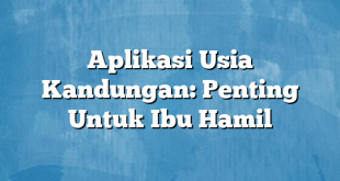 Aplikasi Usia Kandungan: Penting Untuk Ibu Hamil