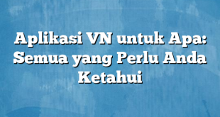 Aplikasi VN untuk Apa: Semua yang Perlu Anda Ketahui