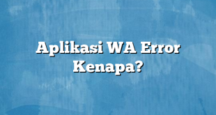 Aplikasi WA Error Kenapa?