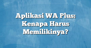 Aplikasi WA Plus: Kenapa Harus Memilikinya?